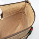 GUCCI GG Supreme Web Sherry Line Bag PVC Beige Gold 904 02 026 Auth LNZ369-19