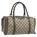 GUCCI GG Supreme Boston Bag PVC Beige Gold 14 03 3214 Auth LNZ370-1