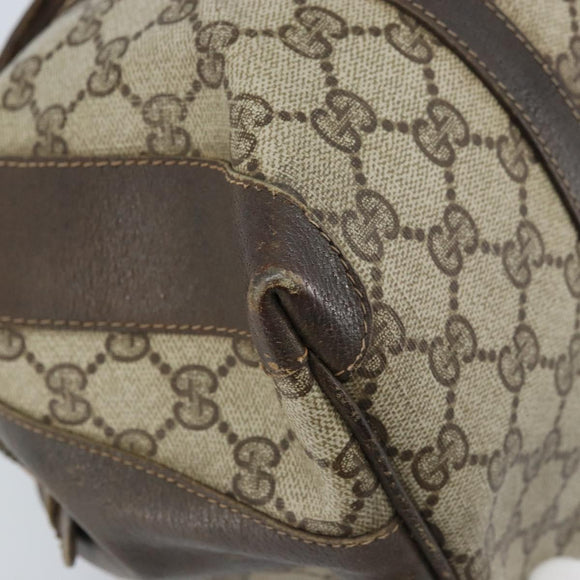 GUCCI GG Supreme Boston Bag PVC Beige Gold 14 03 3214 Auth LNZ370