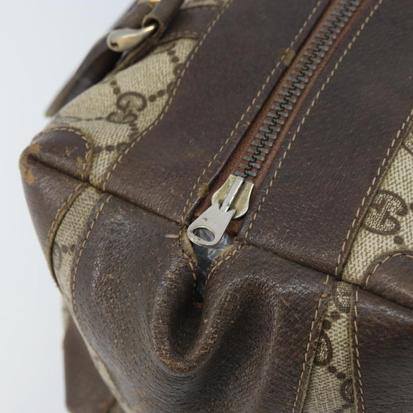 GUCCI GG Supreme Boston Bag PVC Beige Gold 14 03 3214 Auth LNZ370
