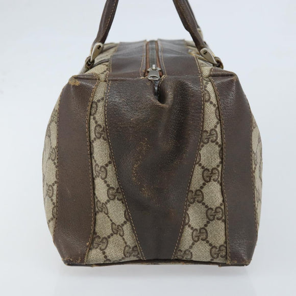GUCCI GG Supreme Boston Bag PVC Beige Gold 14 03 3214 Auth LNZ370