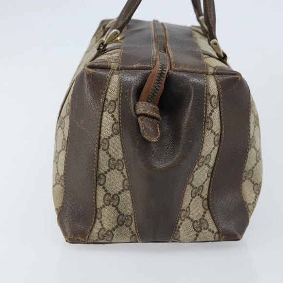 GUCCI GG Supreme Boston Bag PVC Beige Gold 14 03 3214 Auth LNZ370