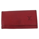 LOUIS VUITTON Epi Wallet 3 Set Red Blue LV Auth LNZ371-2