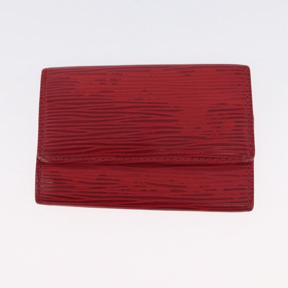 LOUIS VUITTON Epi Wallet 3 Set Red Blue LV Auth LNZ371