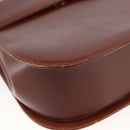 Salvatore Ferragamo Gancini Shoulder Bag Leather Brown Gold Auth LNZ377-11