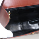 Salvatore Ferragamo Gancini Shoulder Bag Leather Brown Gold Auth LNZ377-16