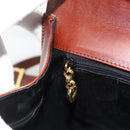 Salvatore Ferragamo Gancini Shoulder Bag Leather Brown Gold Auth LNZ377-19