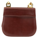 Salvatore Ferragamo Gancini Shoulder Bag Leather Brown Gold Auth LNZ377-2
