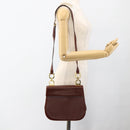 Salvatore Ferragamo Gancini Shoulder Bag Leather Brown Gold Auth LNZ377-21