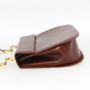 Salvatore Ferragamo Gancini Shoulder Bag Leather Brown Gold Auth LNZ377-4