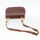 Salvatore Ferragamo Gancini Shoulder Bag Leather Brown Gold Auth LNZ377-7