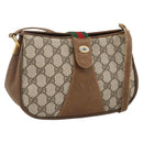 GUCCI Web Sherry Line GG Supreme Shoulder Bag PVC Beige 66 02 024 Auth LNZ379-1