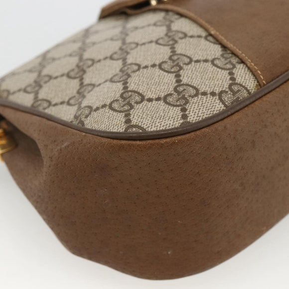 GUCCI Web Sherry Line GG Supreme Shoulder Bag PVC Beige 66 02 024 Auth LNZ379