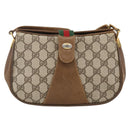 GUCCI Web Sherry Line GG Supreme Shoulder Bag PVC Beige 66 02 024 Auth LNZ379-2