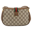 GUCCI Web Sherry Line GG Supreme Shoulder Bag PVC Beige 66 02 024 Auth LNZ379-3