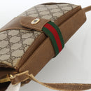 GUCCI Web Sherry Line GG Supreme Shoulder Bag PVC Beige 66 02 024 Auth LNZ379-6