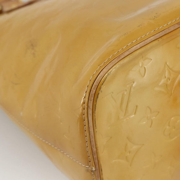 LOUIS VUITTON Monogram Vernis Houston Hand Bag Beige M91004 LV Auth LNZ383