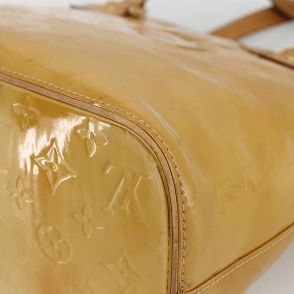 LOUIS VUITTON Monogram Vernis Houston Hand Bag Beige M91004 LV Auth LNZ383
