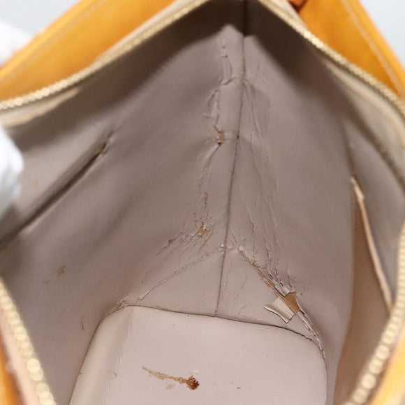 LOUIS VUITTON Monogram Vernis Houston Hand Bag Beige M91004 LV Auth LNZ383