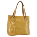 LOUIS VUITTON Monogram Vernis Houston Hand Bag Beige M91004 LV Auth LNZ383-1