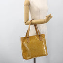 LOUIS VUITTON Monogram Vernis Houston Hand Bag Beige M91004 LV Auth LNZ383-23