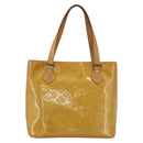 LOUIS VUITTON Monogram Vernis Houston Hand Bag Beige M91004 LV Auth LNZ383-13