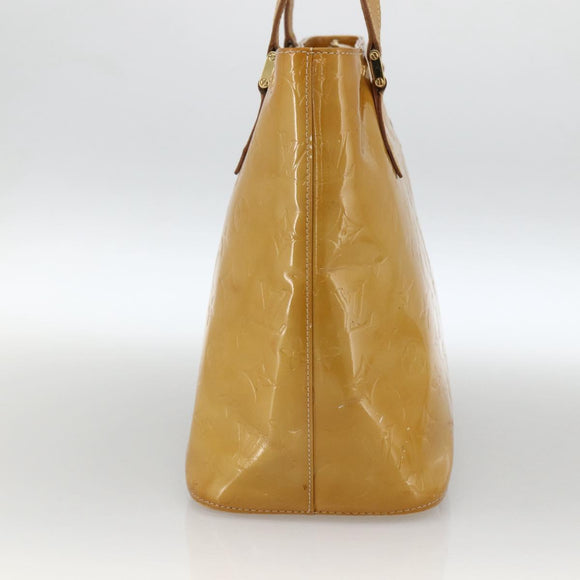 LOUIS VUITTON Monogram Vernis Houston Hand Bag Beige M91004 LV Auth LNZ383