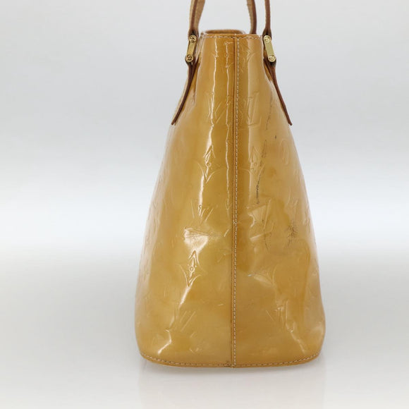 LOUIS VUITTON Monogram Vernis Houston Hand Bag Beige M91004 LV Auth LNZ383