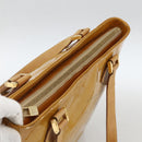 LOUIS VUITTON Monogram Vernis Houston Hand Bag Beige M91004 LV Auth LNZ383-6