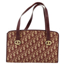 Christian Dior Trotter Canvas Hand Bag Red Gold Auth LNZ387-13