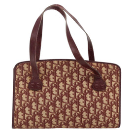 Christian Dior Trotter Canvas Hand Bag Red Gold Auth LNZ387 - 0