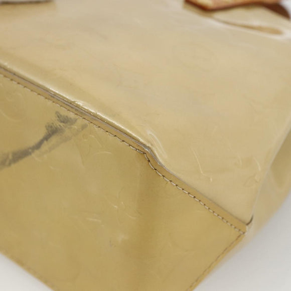 LOUIS VUITTON Monogram Vernis Reade PM Hand Bag Beige M91334 LV Auth LNZ388