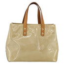 LOUIS VUITTON Monogram Vernis Reade PM Hand Bag Beige M91334 LV Auth LNZ388-3