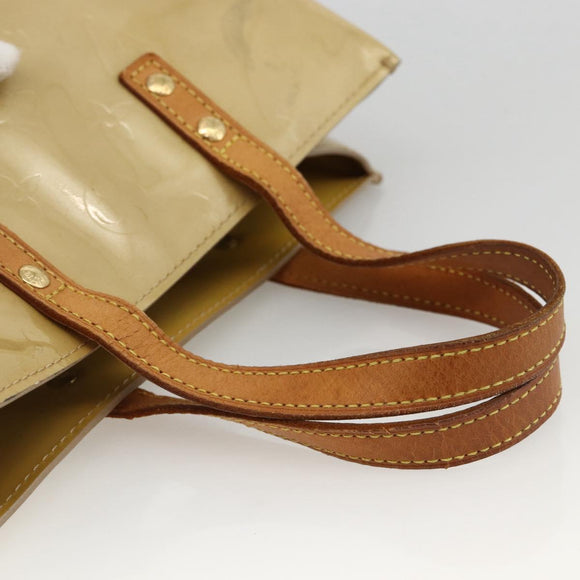 LOUIS VUITTON Monogram Vernis Reade PM Hand Bag Beige M91334 LV Auth LNZ388