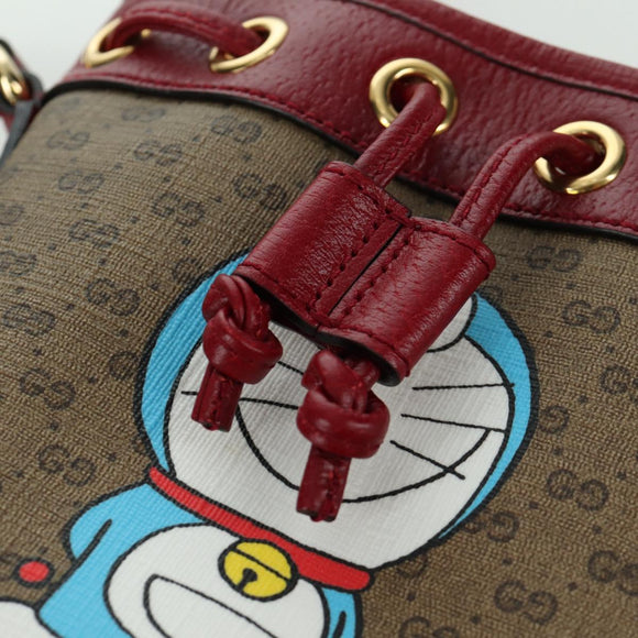 GUCCI GUCCI × Doraemon Micro GG Supreme Bag PVC Beige Gold 647801 Auth LNZ389SM