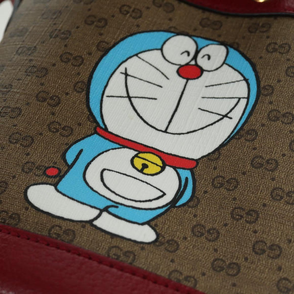 GUCCI GUCCI × Doraemon Micro GG Supreme Bag PVC Beige Gold 647801 Auth LNZ389SM