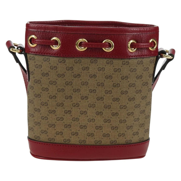 GUCCI GUCCI × Doraemon Micro GG Supreme Bag PVC Beige Gold 647801 Auth LNZ389SM