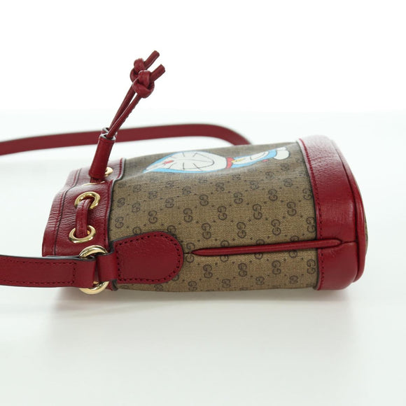 GUCCI GUCCI × Doraemon Micro GG Supreme Bag PVC Beige Gold 647801 Auth LNZ389SM