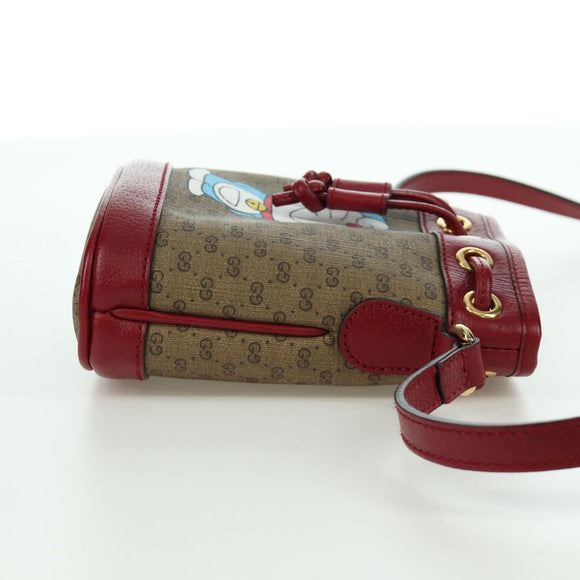 GUCCI GUCCI × Doraemon Micro GG Supreme Bag PVC Beige Gold 647801 Auth LNZ389SM