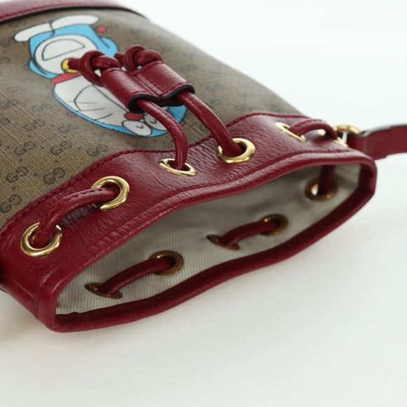 GUCCI GUCCI × Doraemon Micro GG Supreme Bag PVC Beige Gold 647801 Auth LNZ389SM