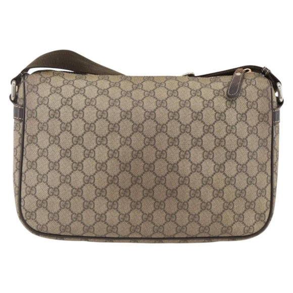 GUCCI GG Supreme Shoulder Bag PVC Beige Gold 246881 Auth LNZ392
