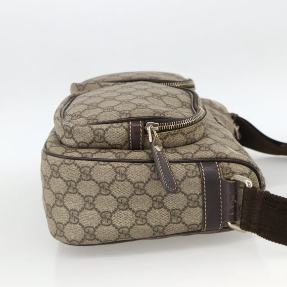 GUCCI GG Supreme Shoulder Bag PVC Beige Gold 246881 Auth LNZ392