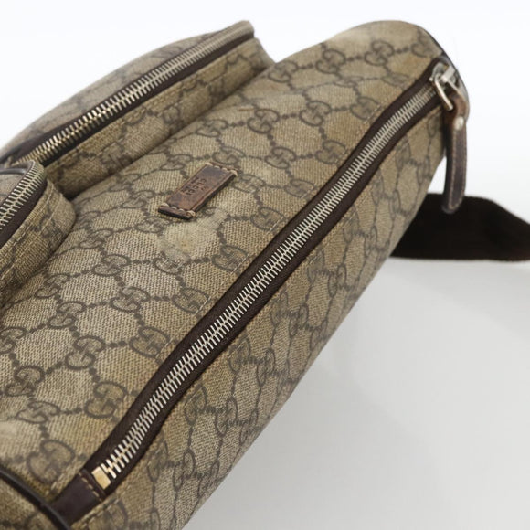GUCCI GG Supreme Shoulder Bag PVC Beige Gold 246881 Auth LNZ392