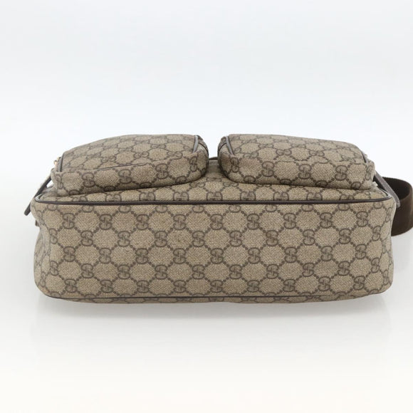 GUCCI GG Supreme Shoulder Bag PVC Beige Gold 246881 Auth LNZ392