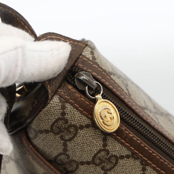 GUCCI GG Supreme Web Sherry Line Bag PVC Beige Gold 89 02 077 Auth LNZ393