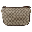 GUCCI GG Supreme Web Sherry Line Bag PVC Beige Gold 89 02 077 Auth LNZ393-3