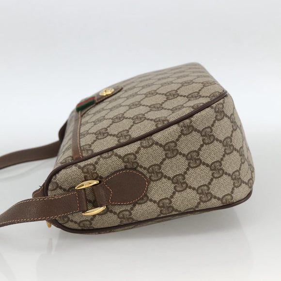 GUCCI GG Supreme Web Sherry Line Bag PVC Beige Gold 89 02 077 Auth LNZ393