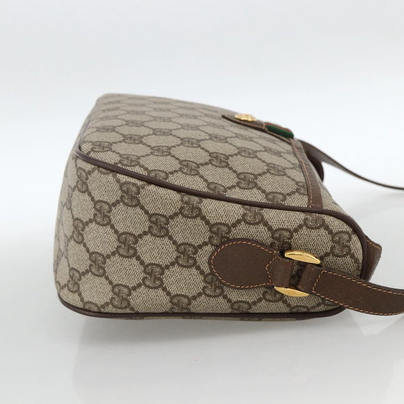 GUCCI GG Supreme Web Sherry Line Bag PVC Beige Gold 89 02 077 Auth LNZ393