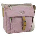 PRADA Shoulder Bag Nylon Pink Silver Auth LNZ394-1