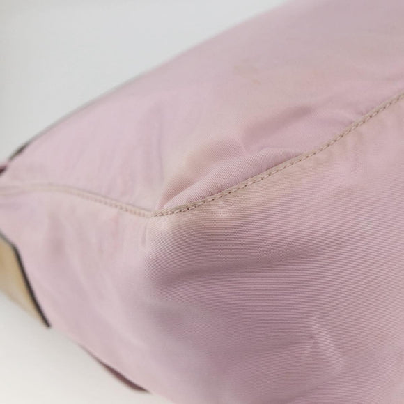 PRADA Shoulder Bag Nylon Pink Silver Auth LNZ394